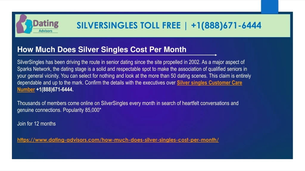 silversingles toll free 1 888 671 6444