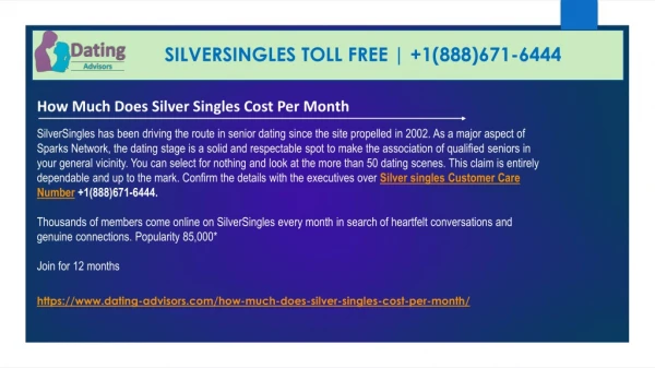 silversingles customer help 1(888)671-6444 Silversingles