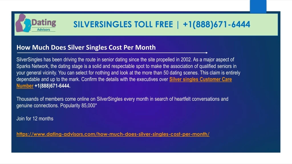 silversingles toll free 1 888 671 6444
