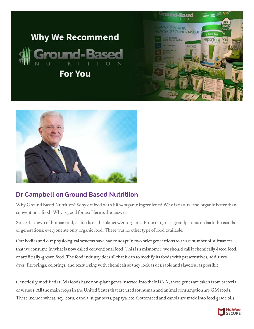 dr campbell on ground based nutritiion