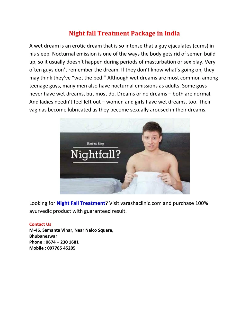 night fall treatment package in india