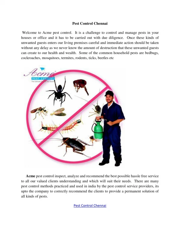 Pest Control Chennai