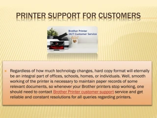 Services Offered by Brother Printer - slide 1