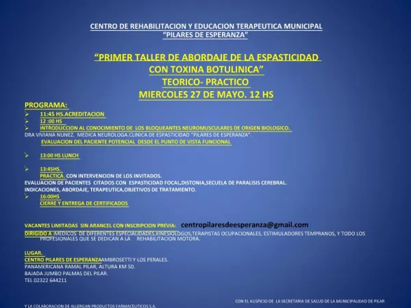 CENTRO DE REHABILITACION Y EDUCACION TERAPEUTICA MUNICIPAL PILARES DE ESPERANZA