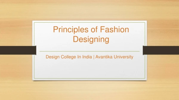 Principles of Fashion Design - Avantika University