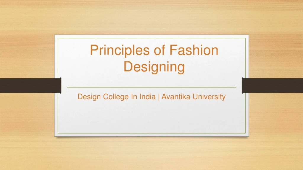 principles of fashion designing