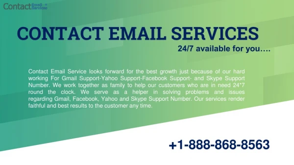 Contact Email Services 1-888-868-8563