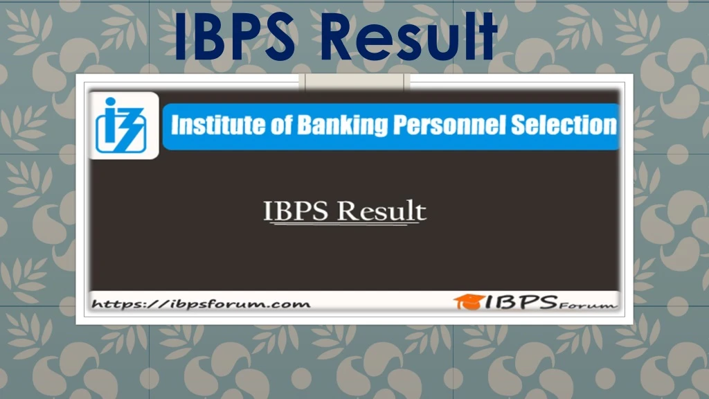 ibps result