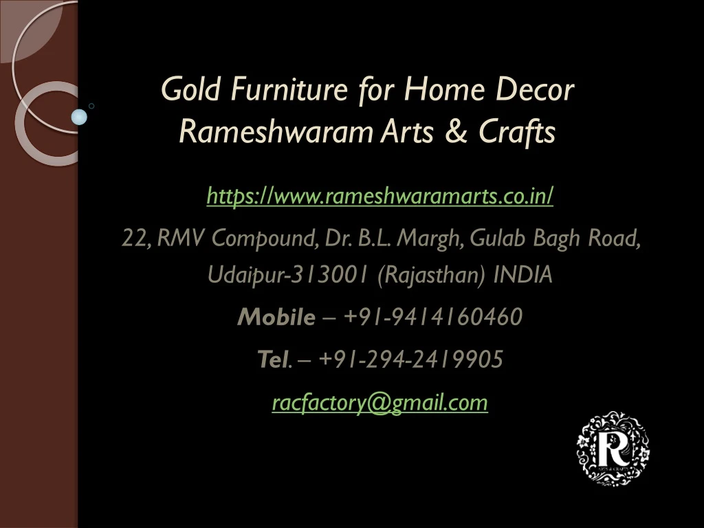 gold furniture for home decor rameshwaram arts crafts