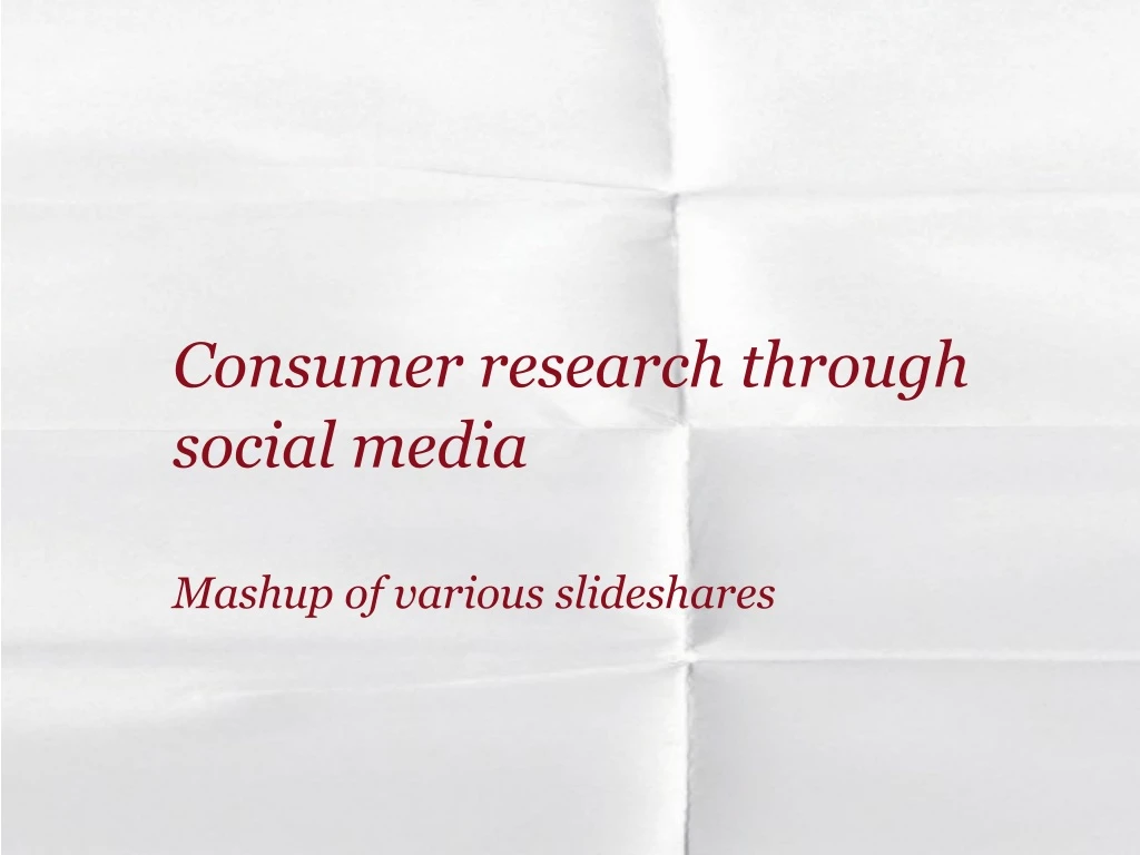 consumer research through social media