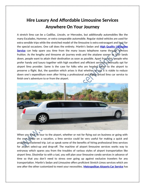 Hire Luxury And Affordable Limousine Services Anywhere On Your Journey