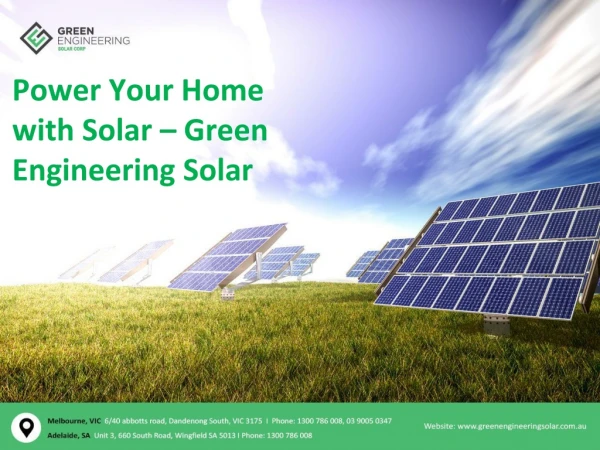 Power Your Home with Solar – Green Engineering Solar