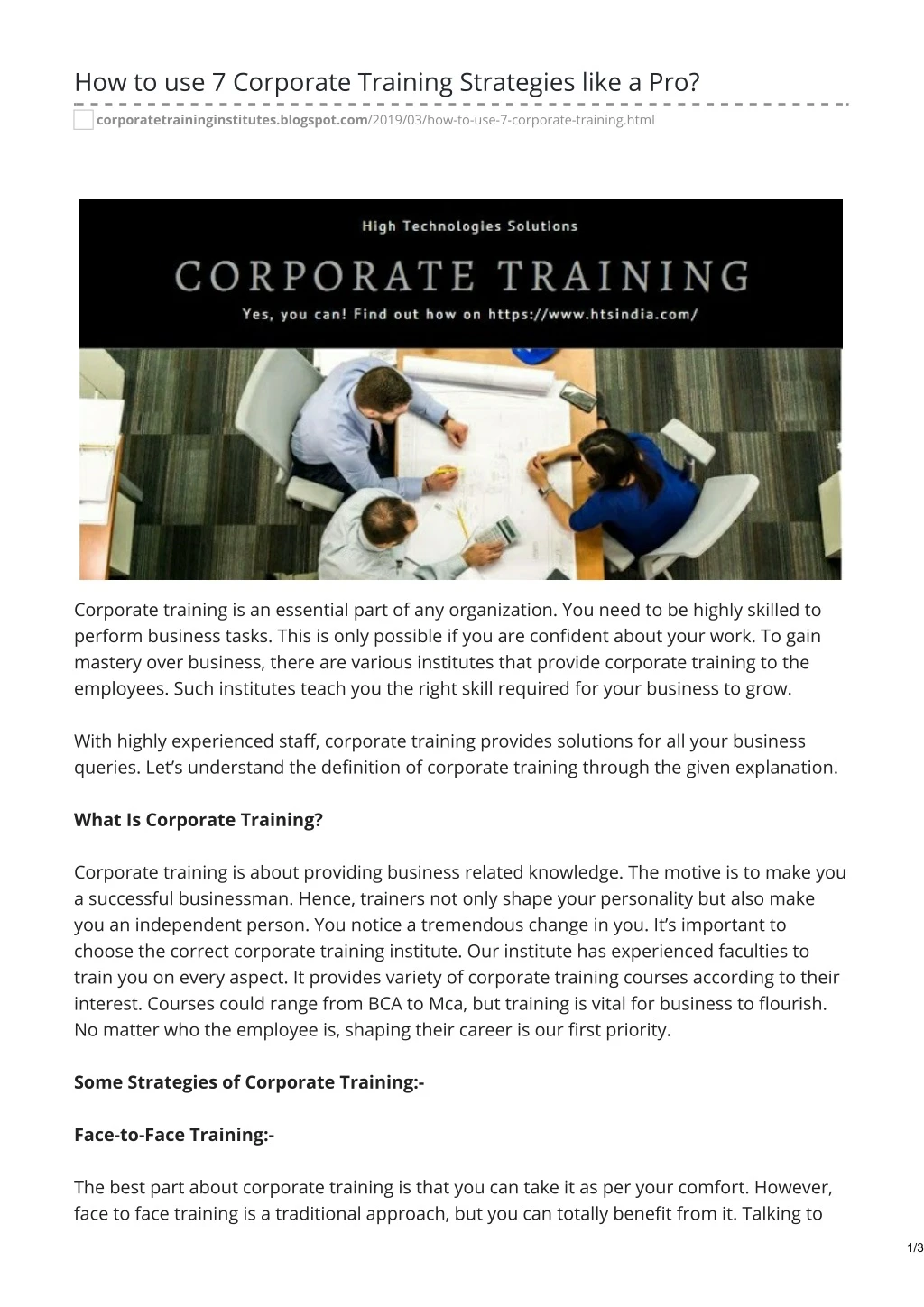 how to use 7 corporate training strategies like