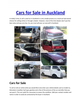 Cars for Sale in Auckland