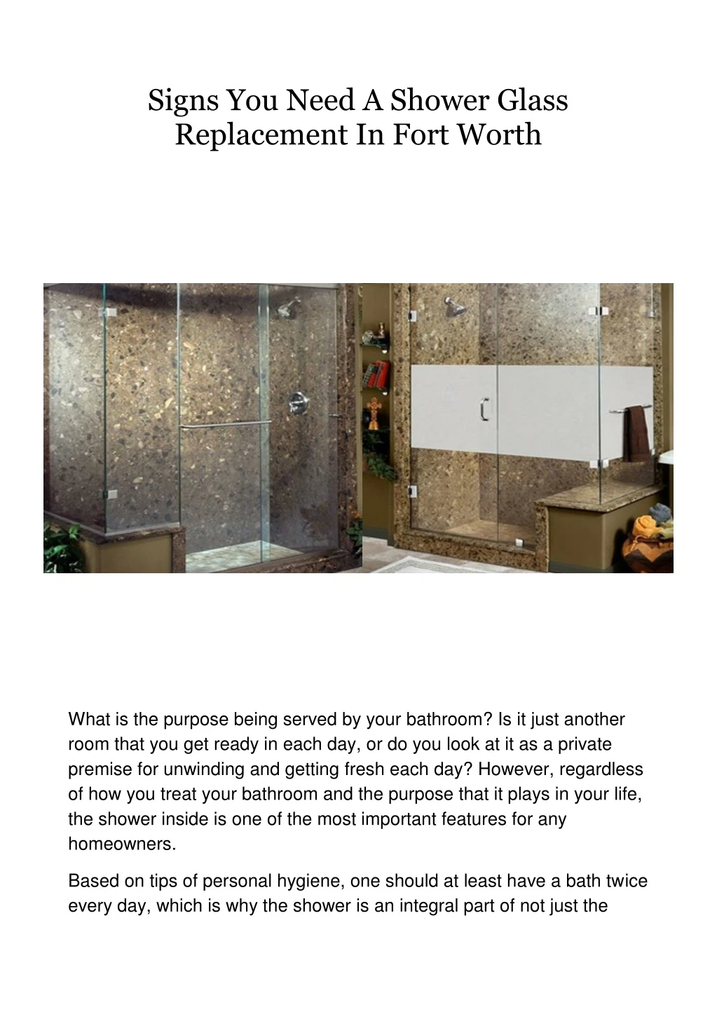 signs you need a shower glass replacement in fort