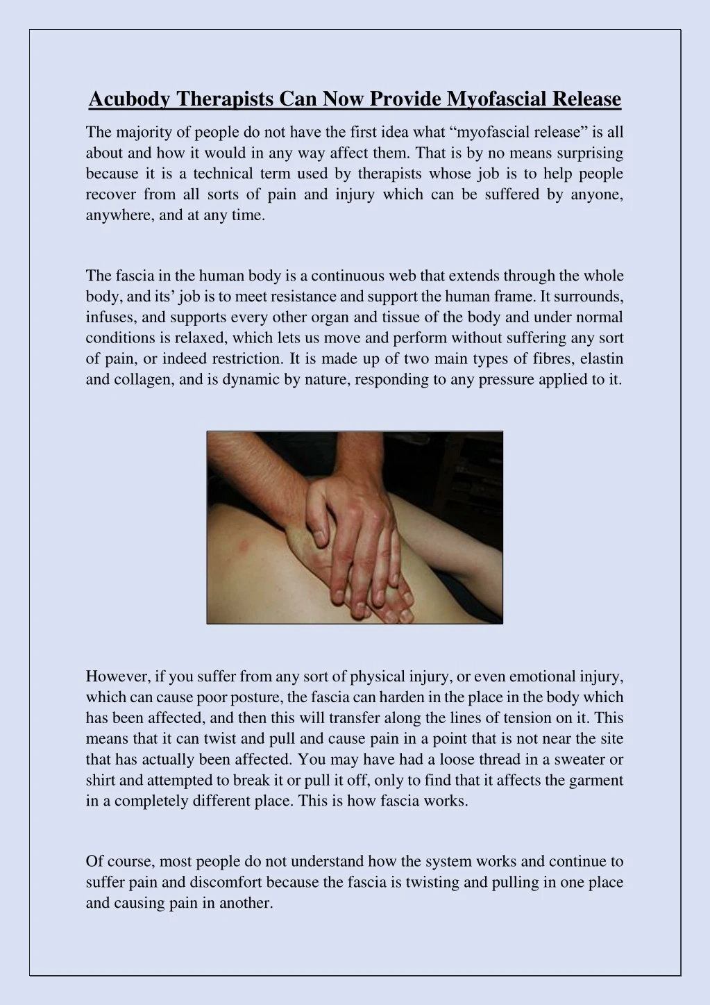 acubody therapists can now provide myofascial