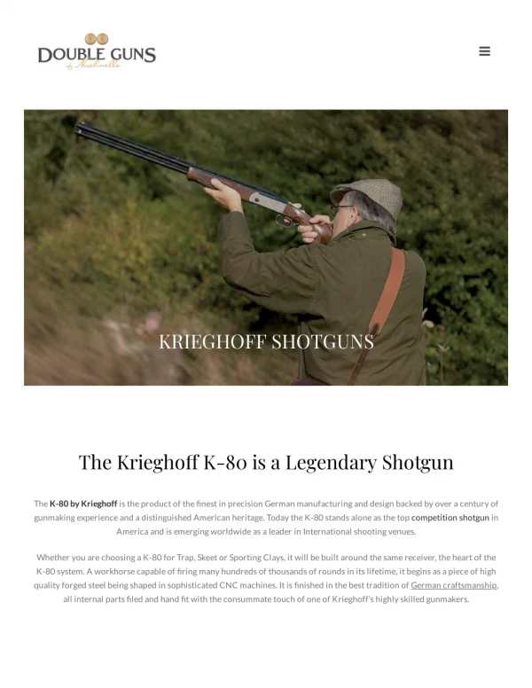 Krieghoff Shotguns by Double Guns of Nashville