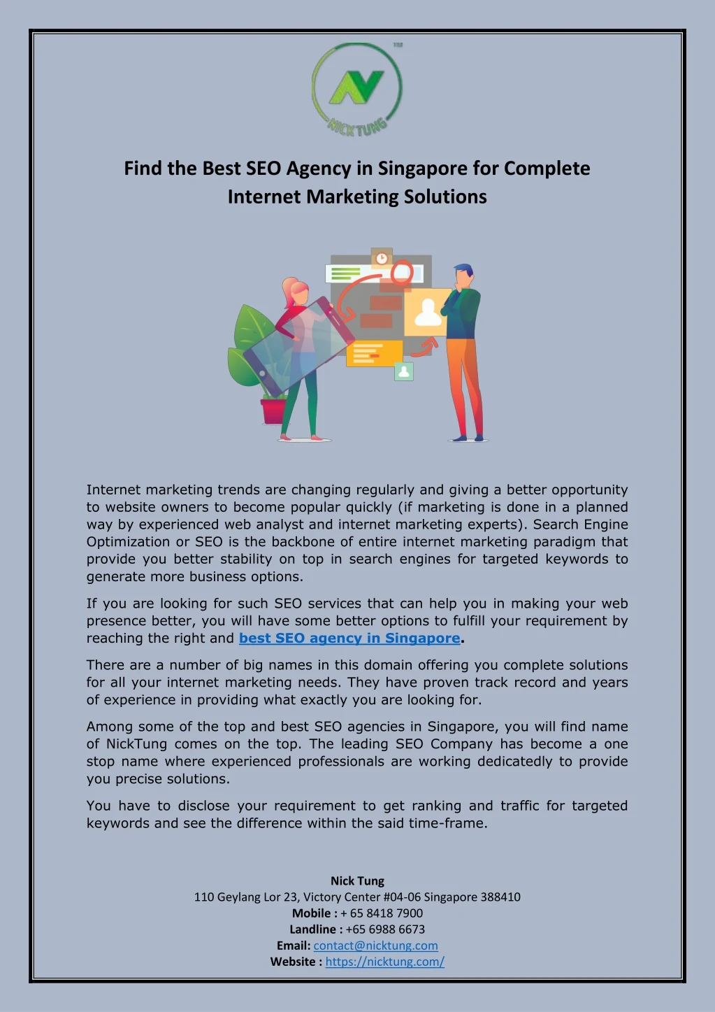 find the best seo agency in singapore