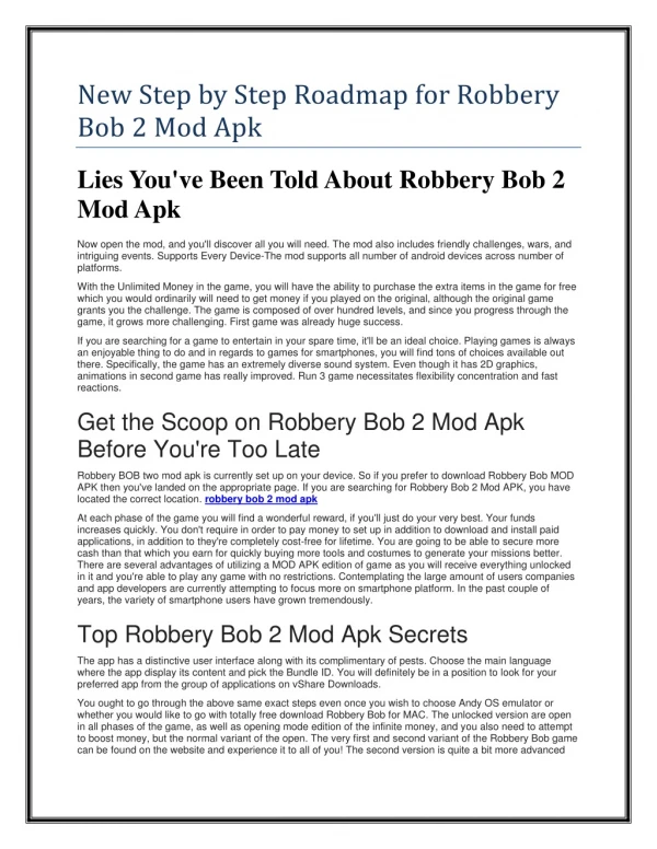 robbery bob 2 mod apk unlimited money download