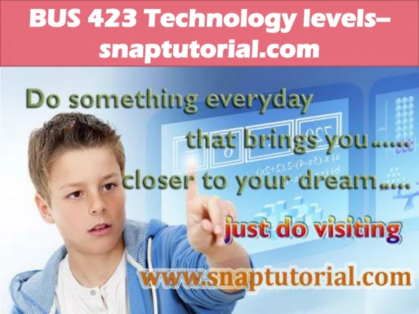 BUS 423 Technology levels--snaptutorial.com