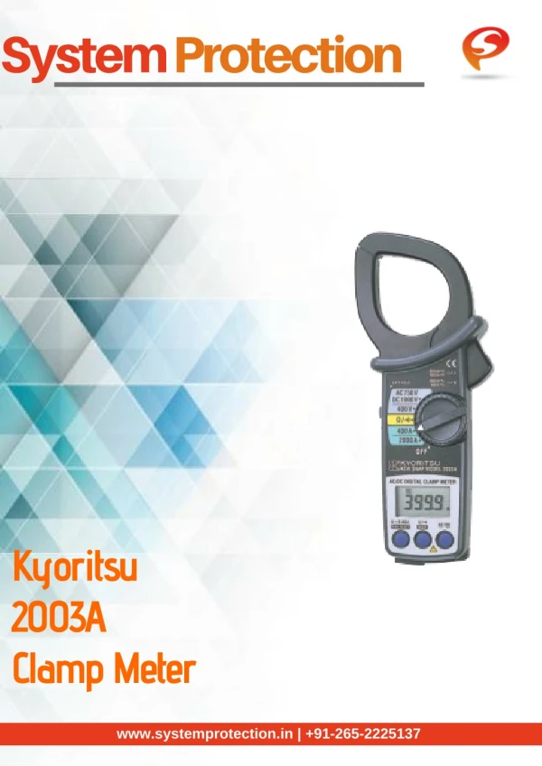 Kyoritsu 2003A Clamp Meter, 2000A/1000V