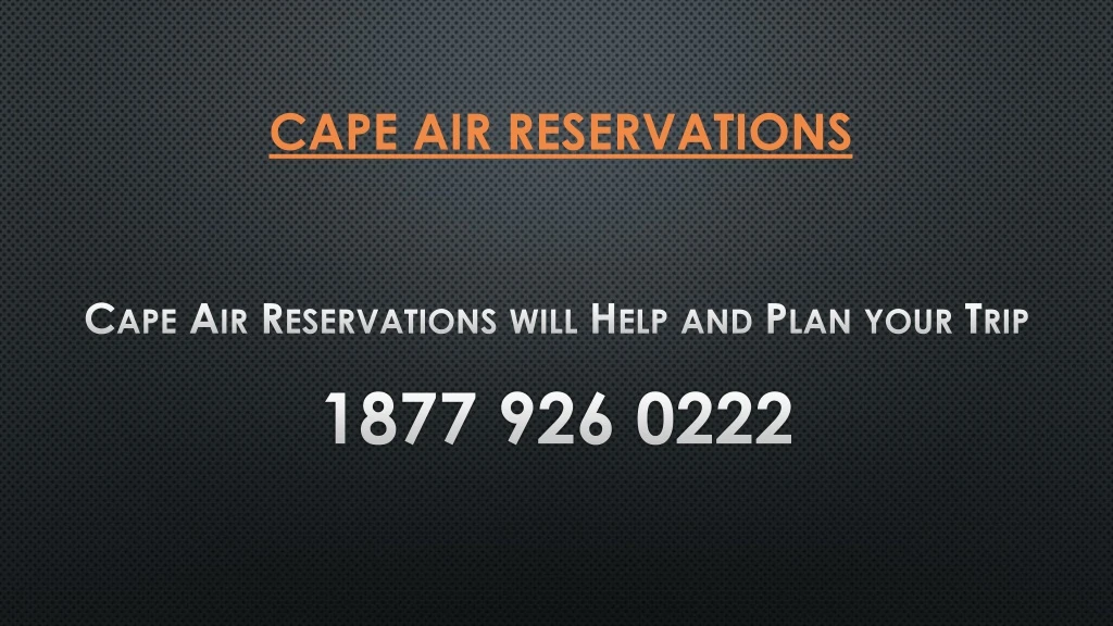 cape air reservations