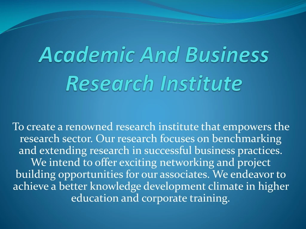 academic and business research institute