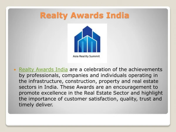 Realty Awards in India