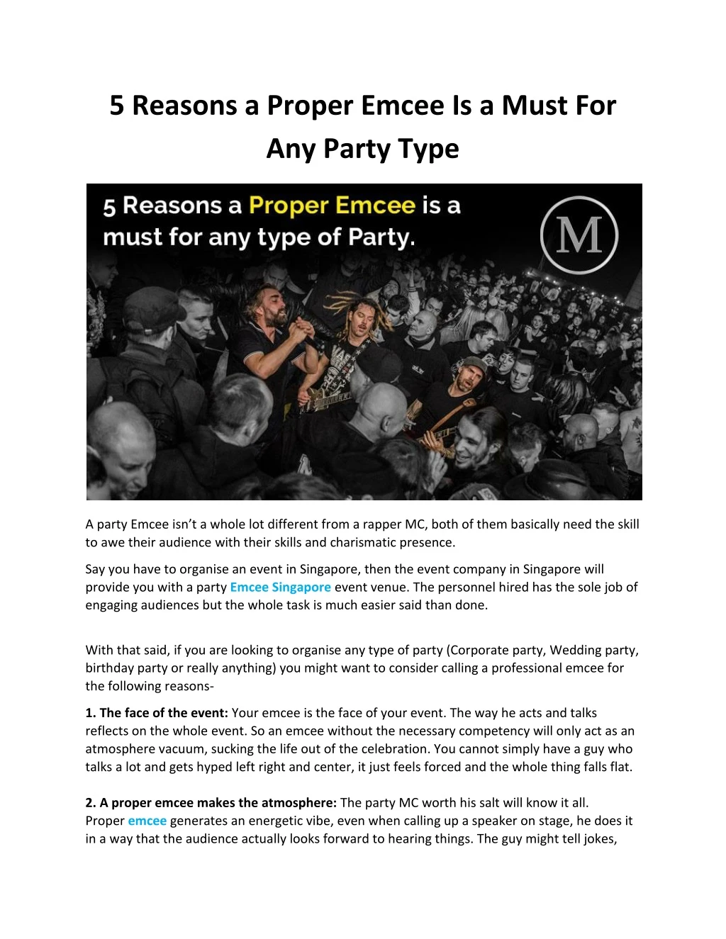 5 reasons a proper emcee is a must for any party