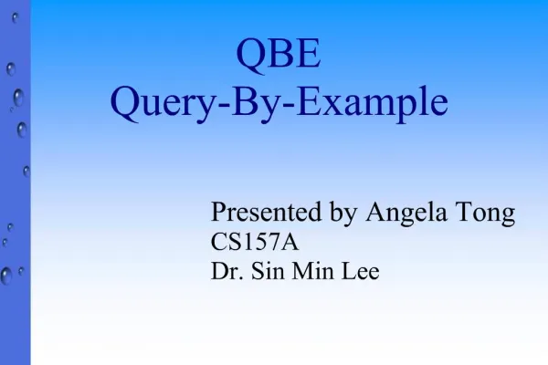 QBE Query-By-Example