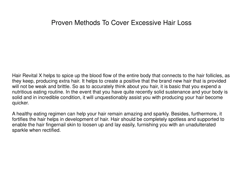proven methods to cover excessive hair loss
