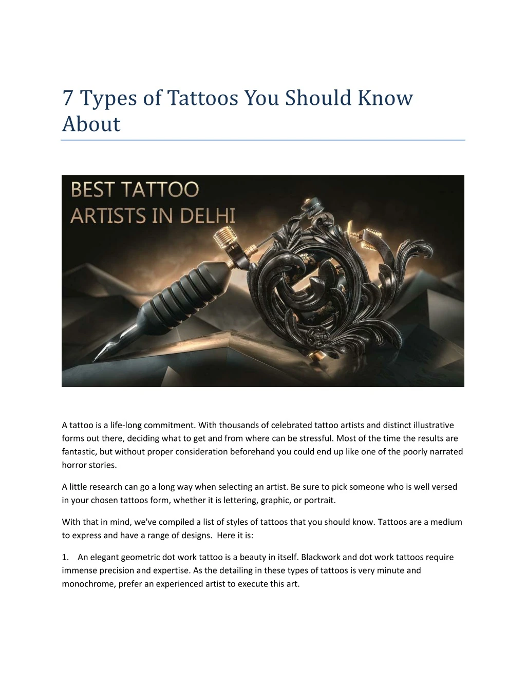 7 types of tattoos you should know about