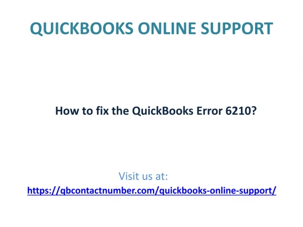 How to fix the QuickBooks Error 6210?