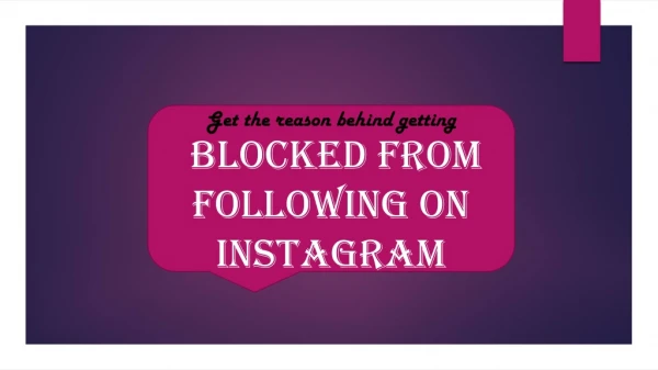 Blocked From Following On Instagram