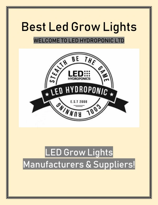 Best Led Grow Lights | ledhydroponics
