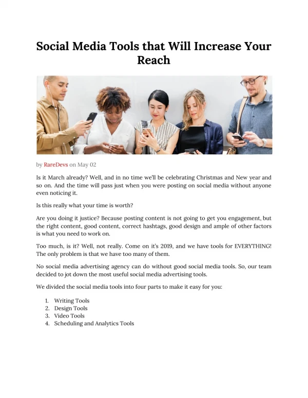 Social Media Tools that Will Increase Your Reach