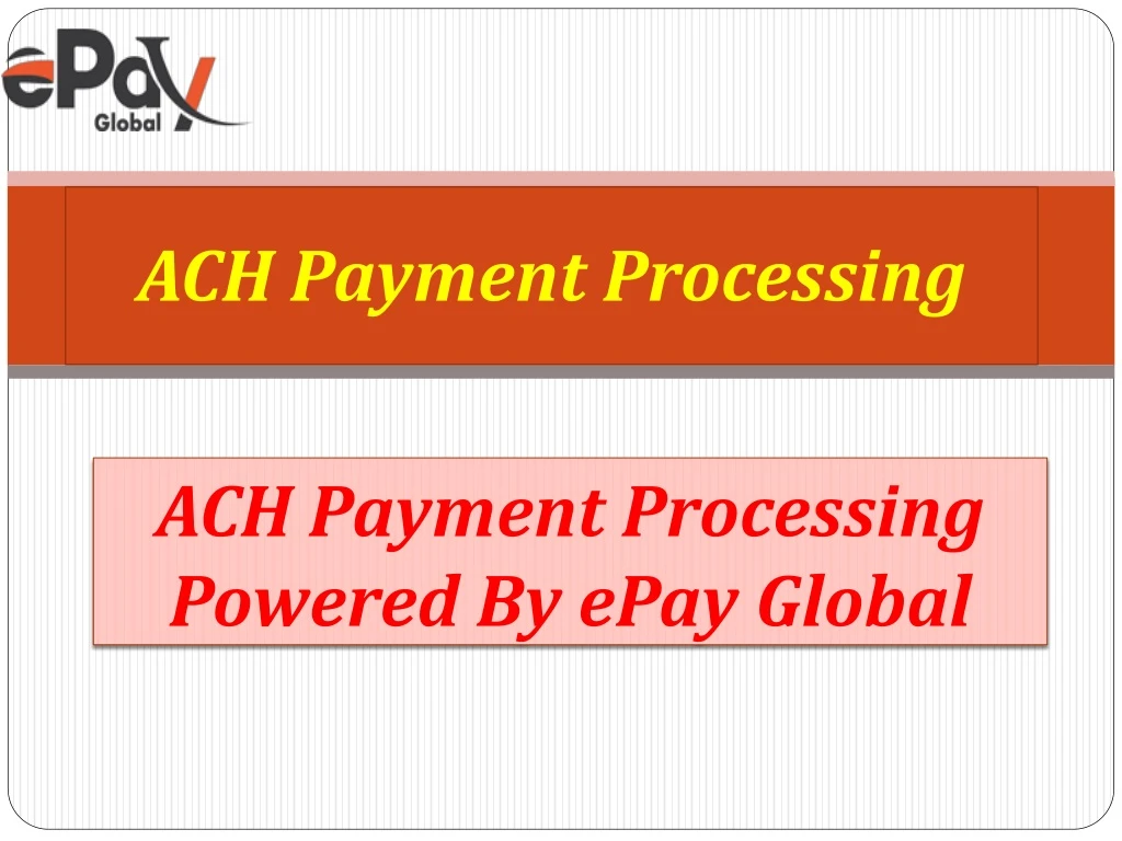 ach payment processing