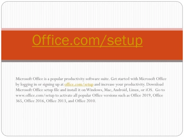 www.Office.Com/Setup - Office Product Key
