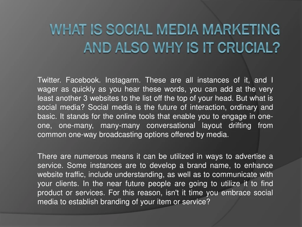 what is social media marketing and also why is it crucial