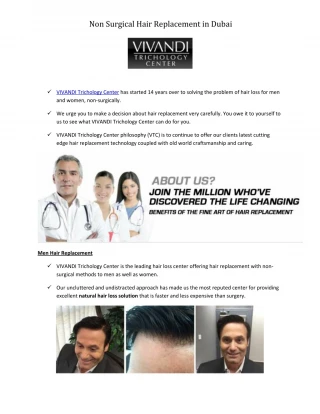 Non Surgical Hair Replacement in Dubai