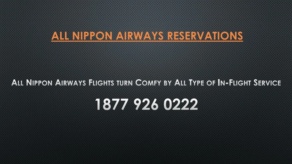 all nippon airways reservations