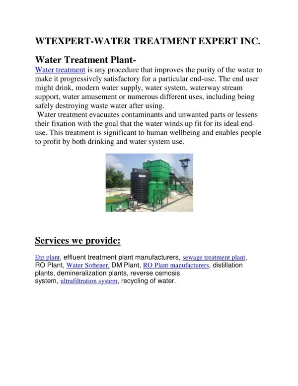 Water Treatment Expert Inc