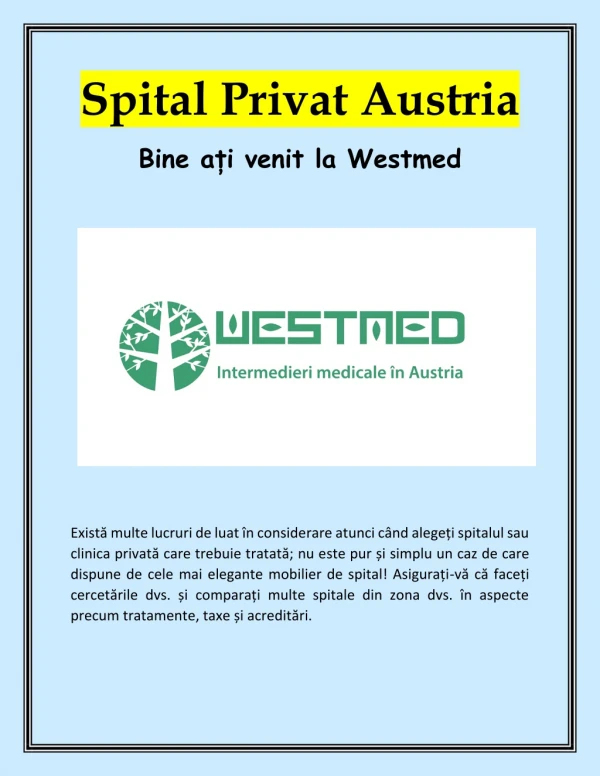 Spital Privat Austria | Westmed