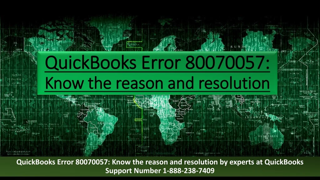 quickbooks error 80070057 know the reason and resolution