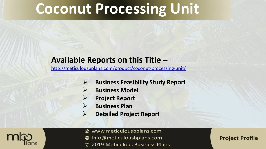 coconut processing unit