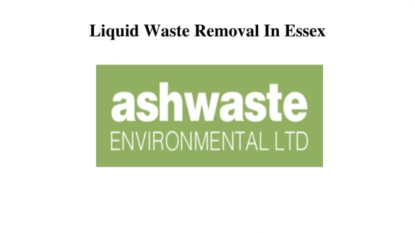 Liquid Waste Removal In Essex