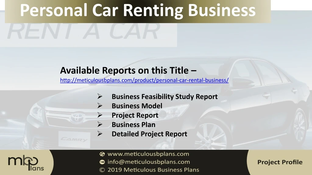 personal car renting business