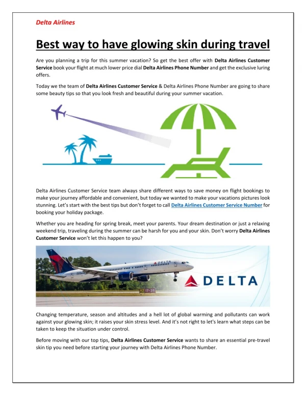 To Get Help for Health & Skincare at Traveling with Delta Airlines