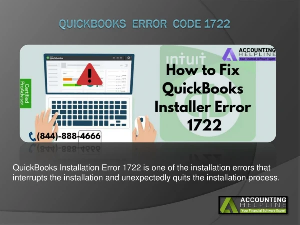How to Resolve QuickBooks Error Code 1722 ?