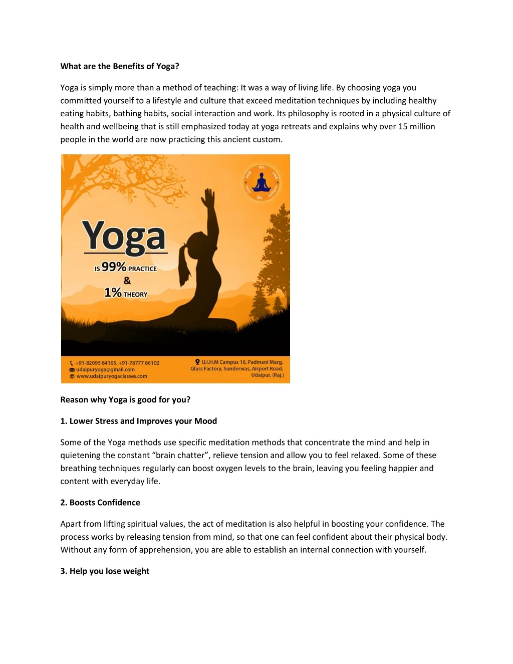 what are the benefits of yoga